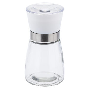Moedor De Sal E Pimenta Corpo De Vidro 13cm Branco