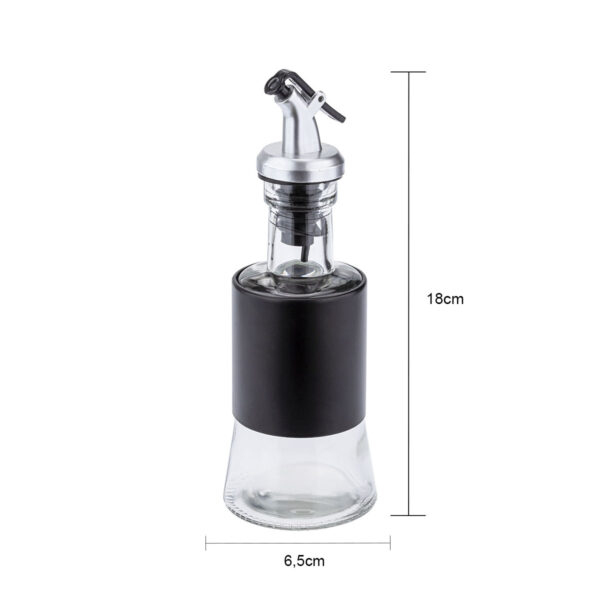 Galheteiro 200ml Corpo De Vidro E Aço Pintado  Preto - Image 2