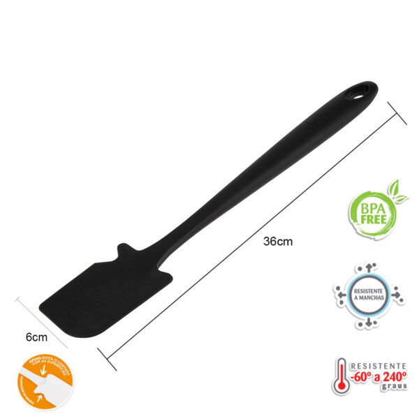 Kit Espátulas e Colher Profissional Weck 36cm Preto - Imagem 7
