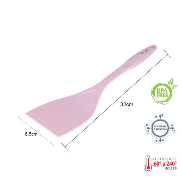 Espátula Lisa Nylon 31cm Rosa WECK - Imagem 3