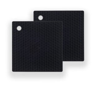 Kit Dois Descanso Quadrado Preto 17cm Weck