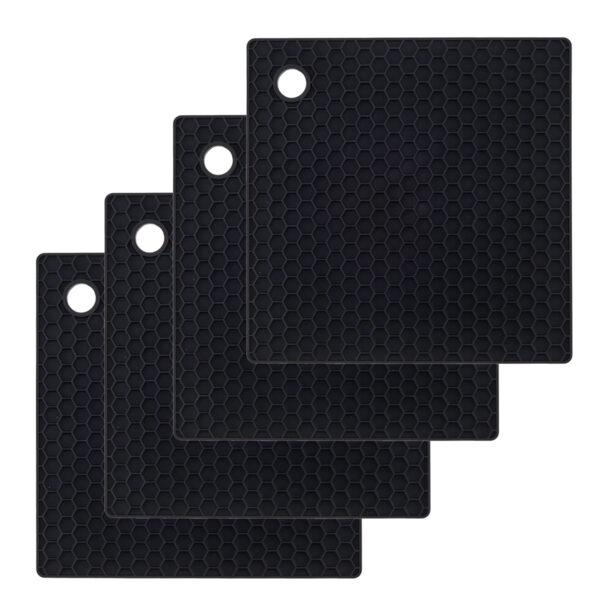 Kit Quatro Descanso Quadrado Preto 17cm Weck - Imagem 3