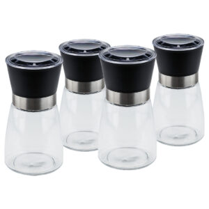 Kit Quatro Moedores de Sal e Pimenta Preto Weck