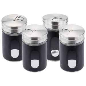 Kit Quatro Porta Condimento e Saleiro Preto Weck