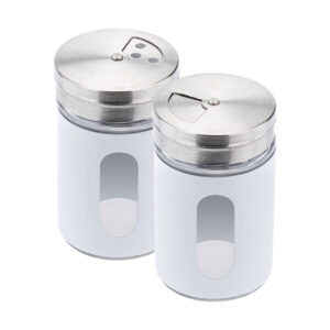 Kit Dois Porta Condimento e Saleiro Branco Weck