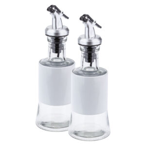 Kit Dois Galheteiros de Vidro Branco Weck