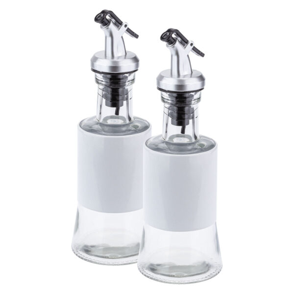 Kit Dois Galheteiros de Vidro Branco Weck