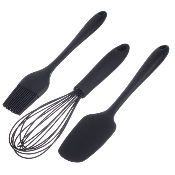Kit Confeiteiro Simples Espatula e Batedor Preto Weck