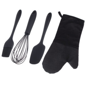 Kit Confeiteiro Completo Espátula e Batedor Preto Weck