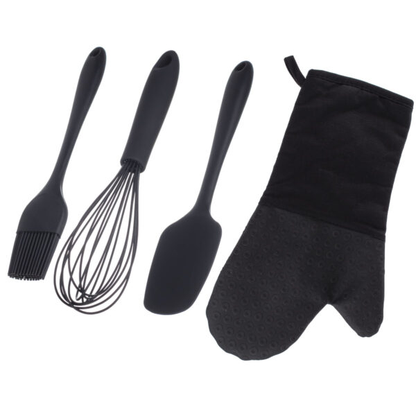 Kit Confeiteiro Completo Espátula e Batedor Preto Weck