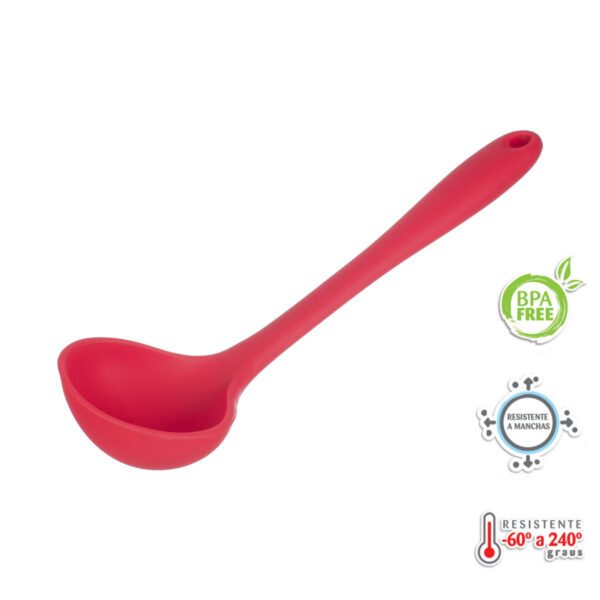 Kit Colher Espatula e Concha de Silicone Vermelho Weck - Imagem 3