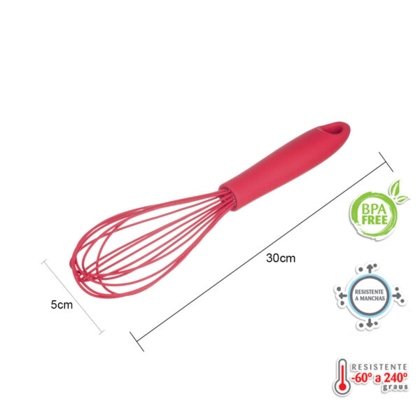 Kit Confeiteiro Simples Espatula e Batedor Vermelho Weck - Imagem 6