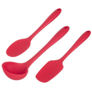 Kit Colher Espatula e Concha de Silicone Vermelho Weck