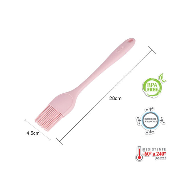 Kit Confeiteiro Simples Espatula e Batedor Rosa Weck - Imagem 3