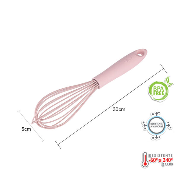 Kit Confeiteiro Simples Espatula e Batedor Rosa Weck - Imagem 4