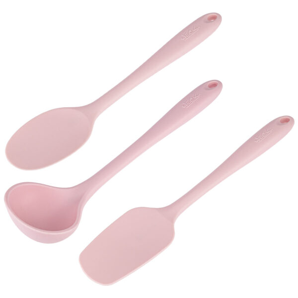 Kit Colher Espatula e Concha de Silicone Rosa Weck