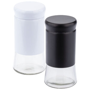 Kit Dois Porta Condimento e Saleiro Preto e Branco Weck