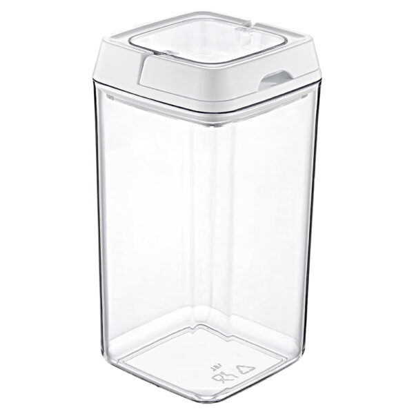 Pote de Acrílico Hermético Weck Quadrado Tampa 1,5Lt Branco