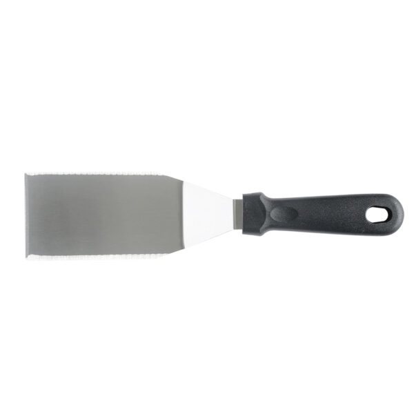 Espátula Curva Profissional em Aço Inox com Cabo Polipropileno Preto 29,5 x 7cm Weck - Imagem 4