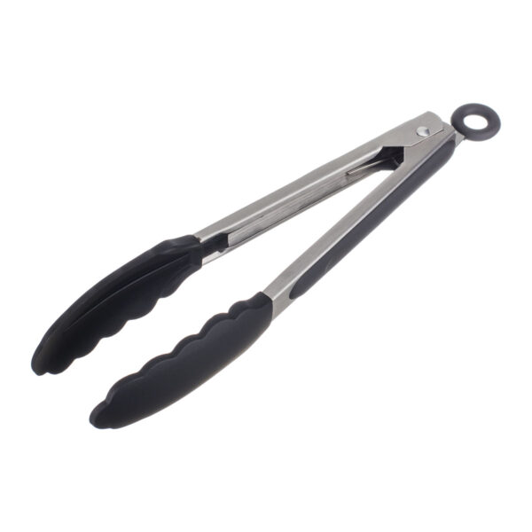 Pegador Inox C/ Ponta Em Silicone Preto 23cm