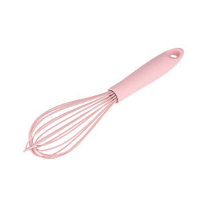Batedor Manual Fio Silicone C/ Cabo Em Pp Rosa 31cm