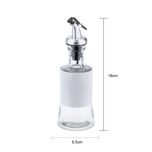 Galheteiro 200ml Corpo De Vidro E Aço Pintado Branco - Image 2