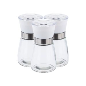 Kit Três Moedores de Sal e Pimenta Branco Weck