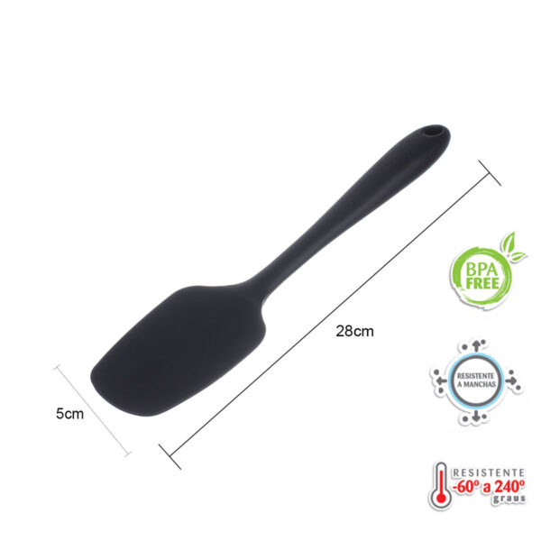 Kit Espátulas de Silicone preta com Descanso - Imagem 3