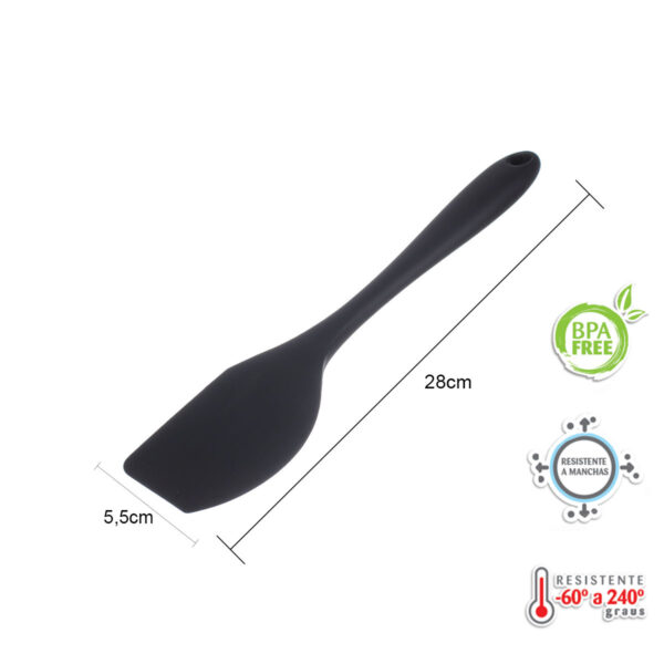 Kit Espátulas de Silicone preta com Descanso - Imagem 5