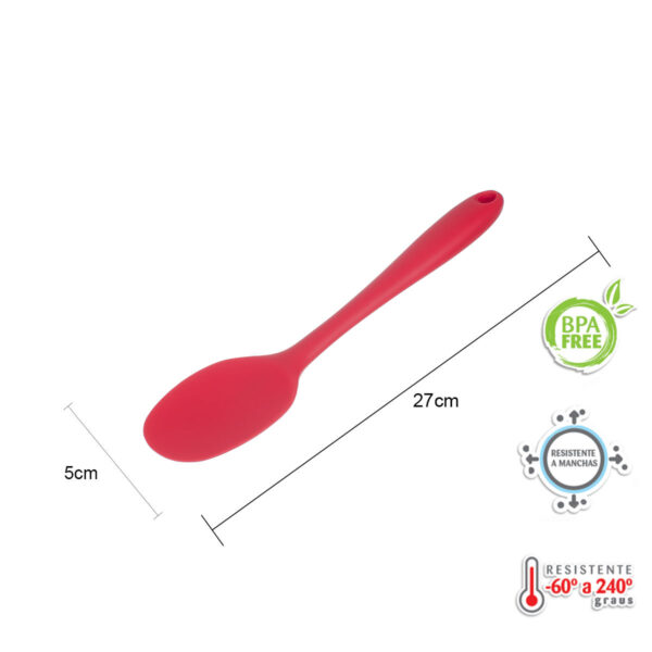 Kit utensílios de Silicone Vermelho com Descanso - Imagem 3