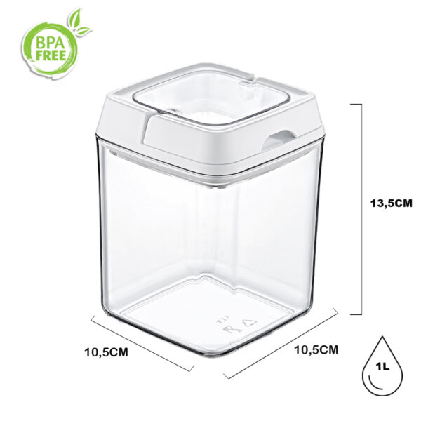 Pote de Acrílico Hermético Weck Quadrado Tampa 1Lt Branco - Imagem 5
