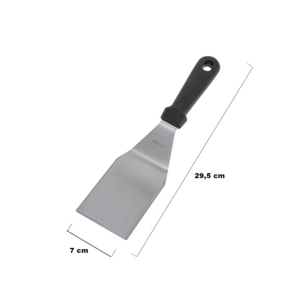 Espátula Curva Profissional em Aço Inox com Cabo Polipropileno Preto 29,5 x 7cm Weck - Imagem 5