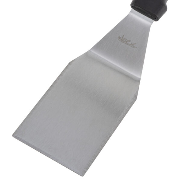 Espátula Curva Profissional em Aço Inox com Cabo Polipropileno Preto 29,5 x 7cm Weck - Imagem 2