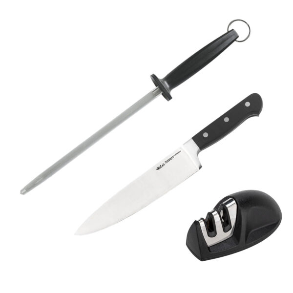 Kit Faca do Chefe e Chaira com afiador