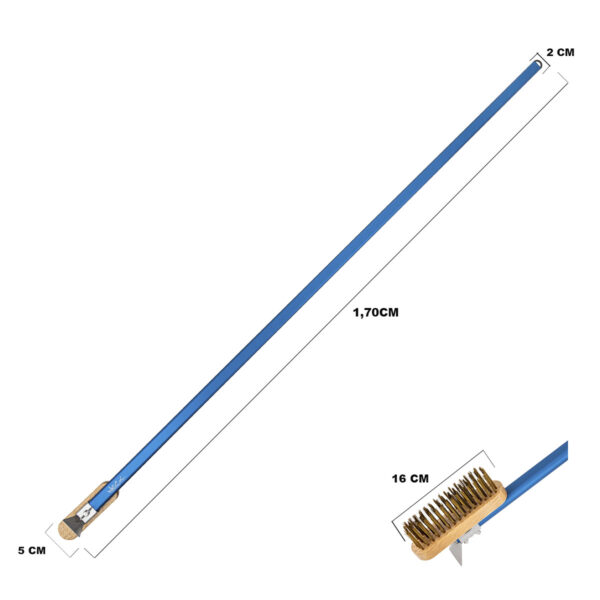 Escova Limpeza de Forno c/ Raspadora e Cabo em Alumínio Azul 170cm - Image 5