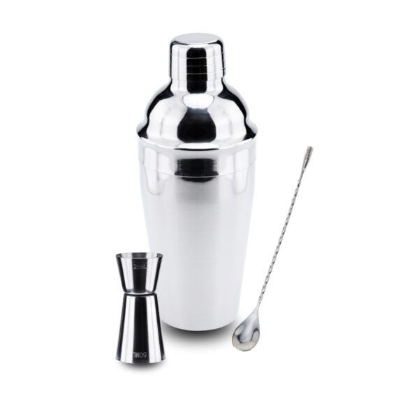Kit Coqueteleira 500ml Dosador e Colher Bailarina 25cm Weck