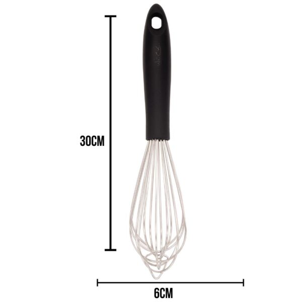 Batedor Manual Profissional Aço Inox Weck 30cm Cabo PP Preto - Image 4