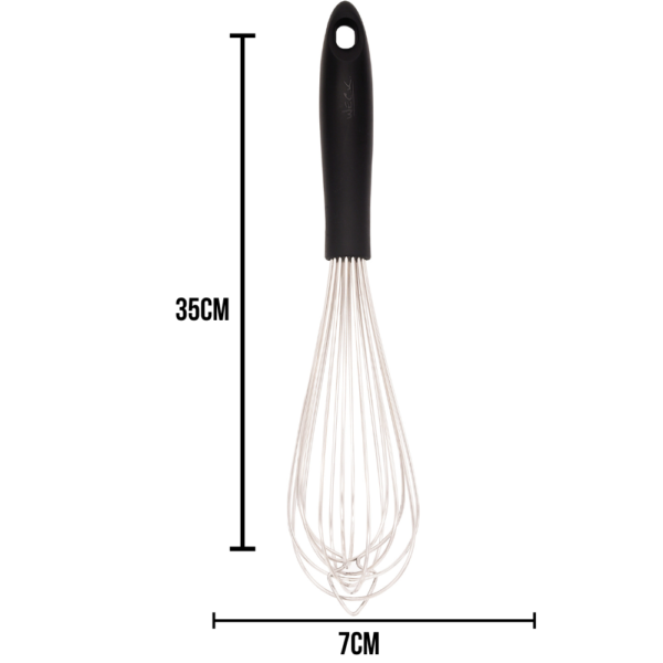 Batedor Manual Profissional Aço Inox Weck 35cm Cabo PP Preto - Image 4