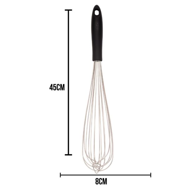 Batedor Manual Profissional Aço Inox Weck 45cm Cabo PP Preto - Image 4