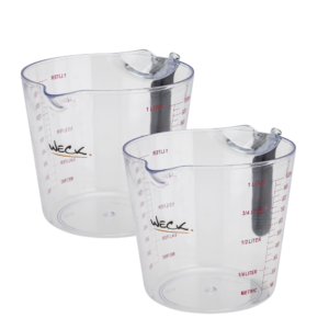 Kit Duas Jarras Medidora Plástica 1 Litro Weck