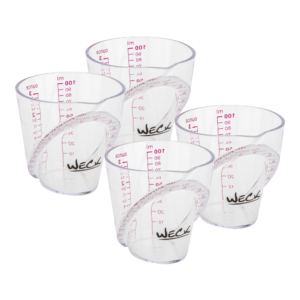 Kit Quatro Copos Dosador Plástico 88ml / 3oz Weck