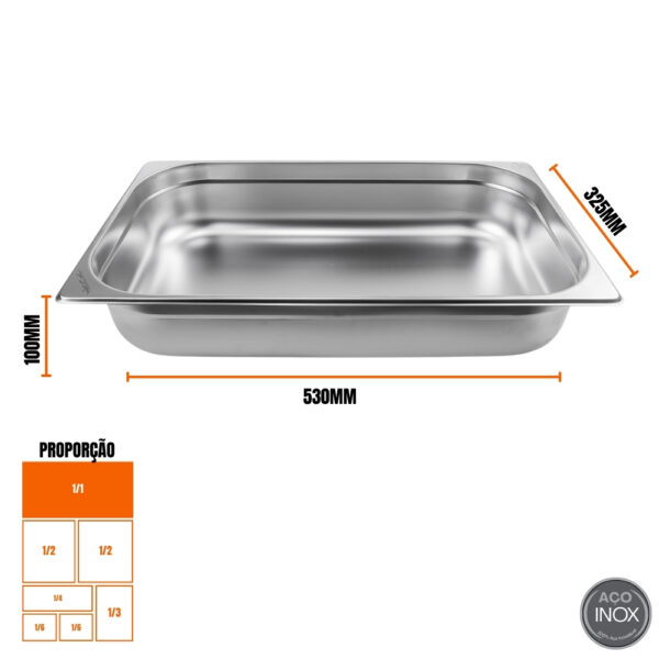Cuba Gastronomica Padrão Gn 1/1 100mm Aço Inox Weck - Imagem 4