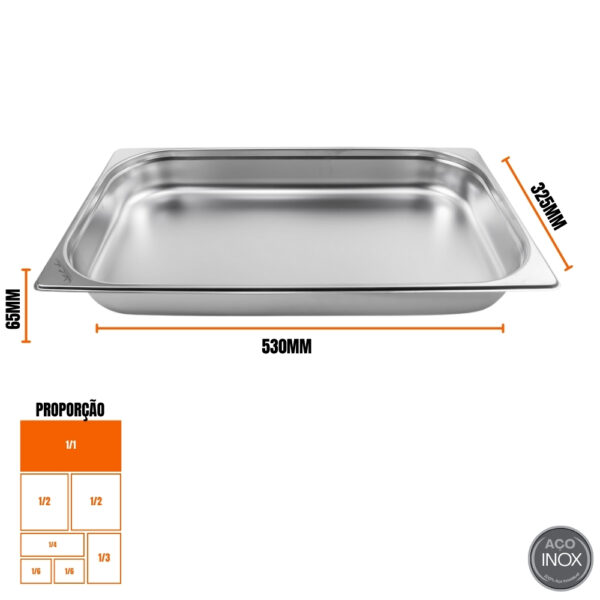 Cuba Gastronomica Padrão Gn 1/1 65mm Aço Inox Weck - Imagem 4