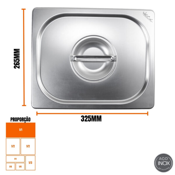 Tampa para Cuba Gastronômica Padrão GN Inox 1/2 - Weck - Imagem 6
